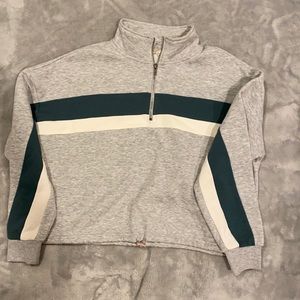 grey striped sweatshirt